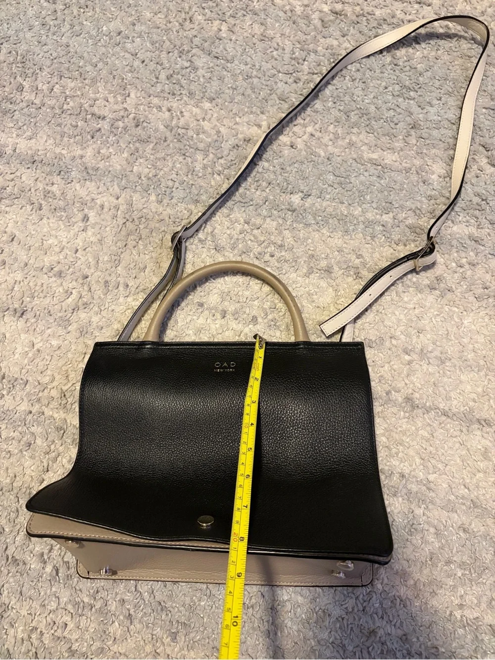 OAD New York Leather Prism Satchel Convertible Crossbody Shoulder Bag Tricolor